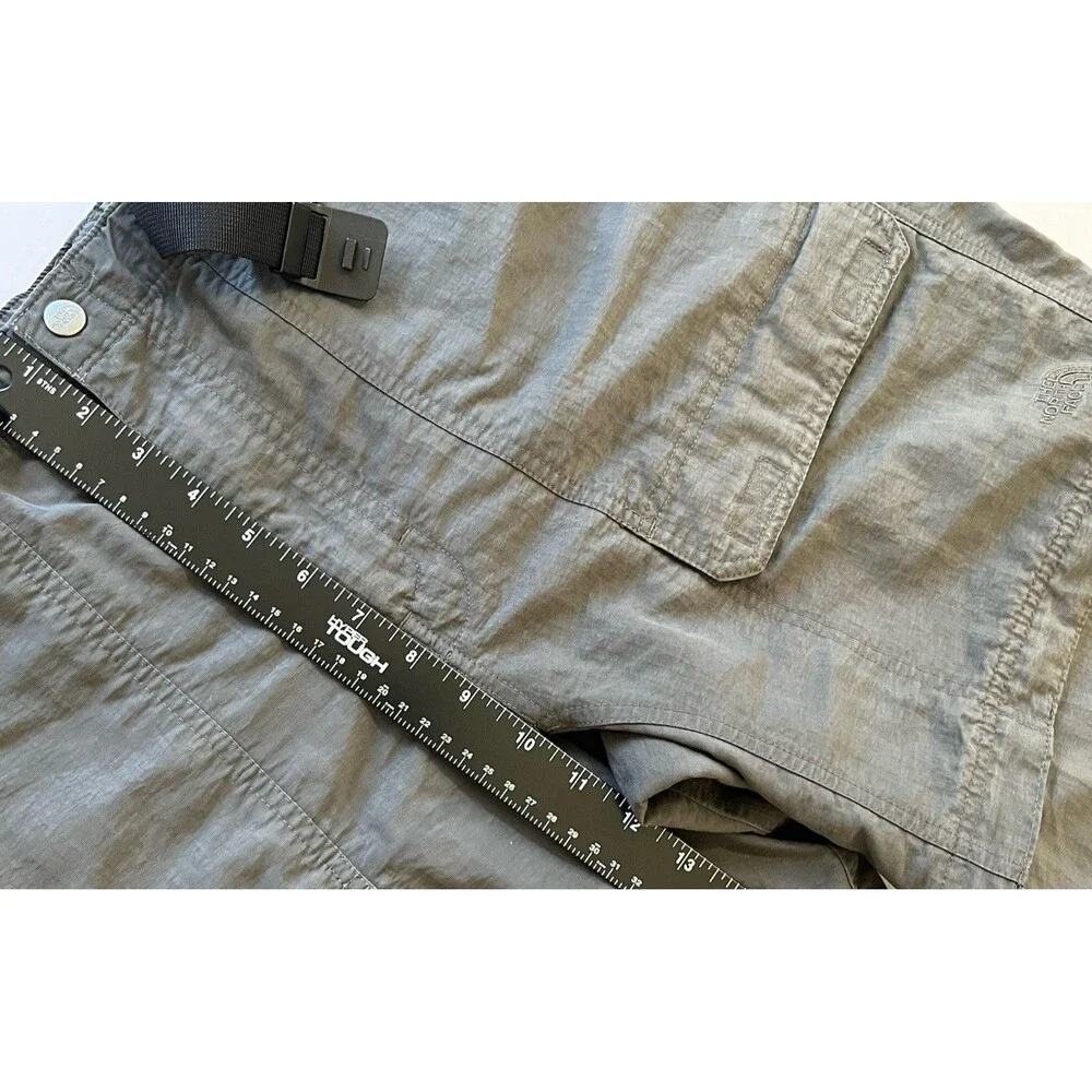 The North Face Y2K Mens Gray Belted Pants L Utility Pockets Adjustable Waist